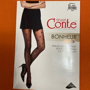 Thin elastic pantyhose flat seam, black color L size Europe product